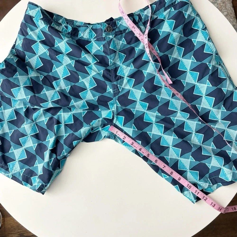Vilebrequin Men’s Pattern Swim Trunks Size XXL Blue Unlined